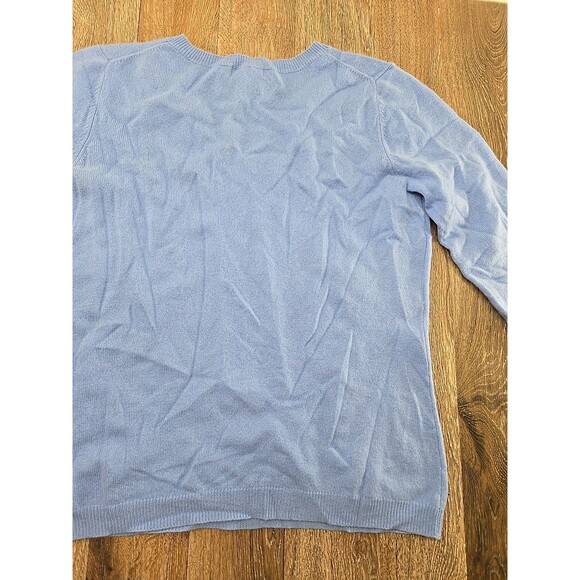 Worthington Women's L / XL V-neck 100% Cashmere Sweater Sky Blue Pullover - Picture 8 of 8